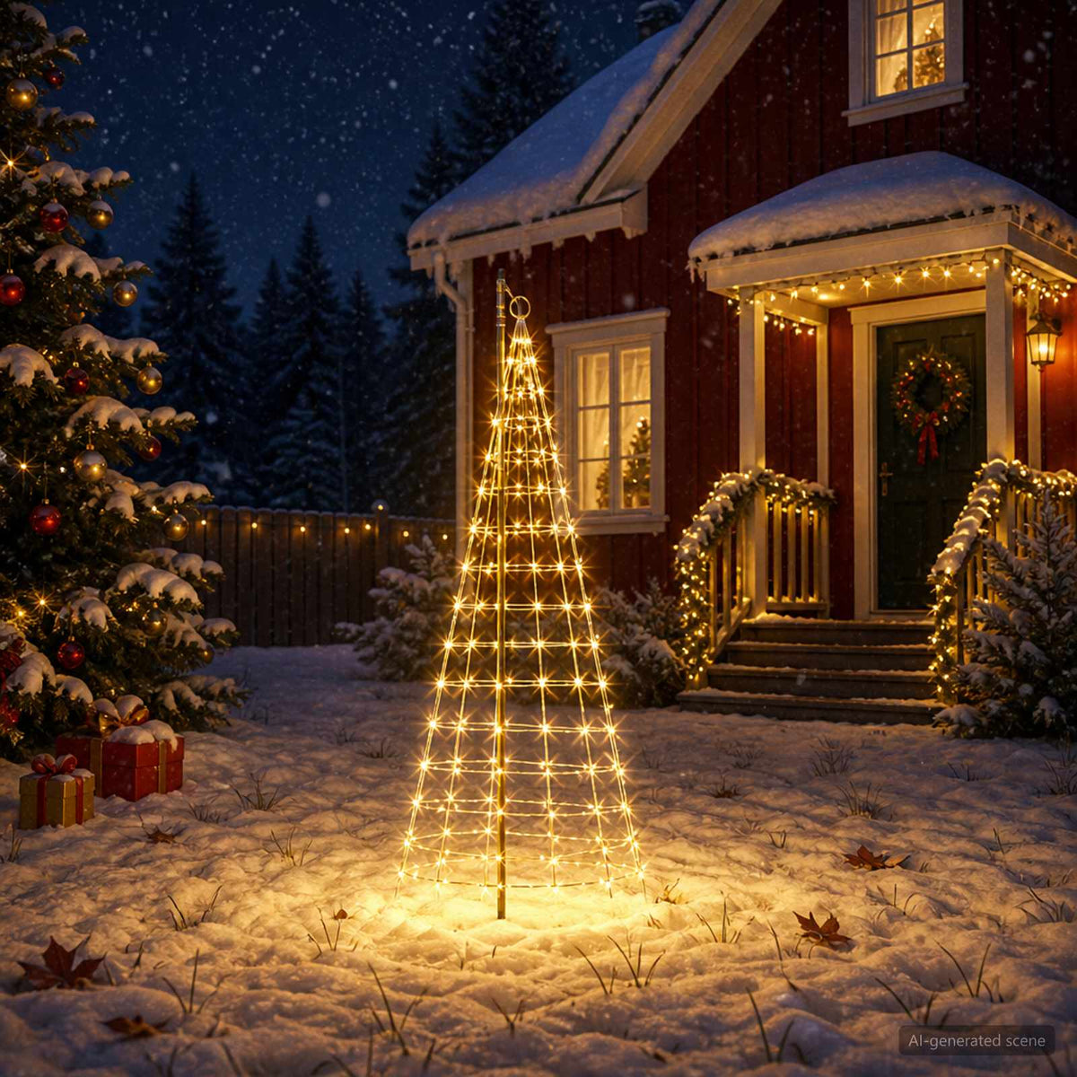 Kerstboomverlichting met grondpen en vlaggenmast 180 cm is nu te koop bij PeponiXL, paradijselijk wonen!