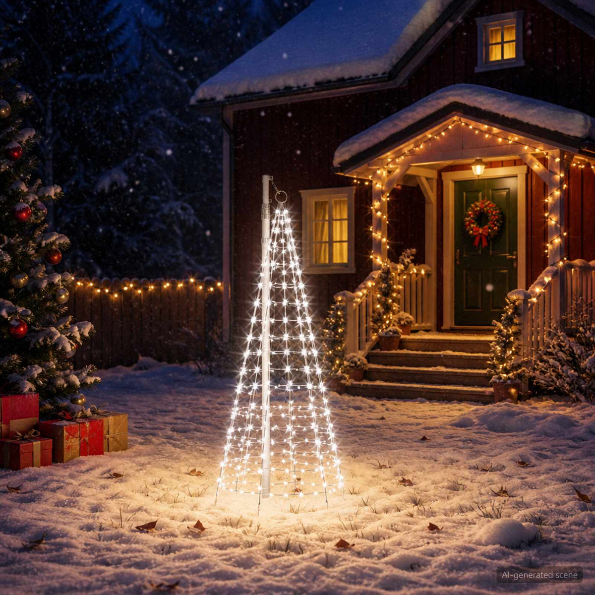 Kerstboomverlichting met grondpen en vlaggenmast 180 cm is nu te koop bij PeponiXL, paradijselijk wonen!
