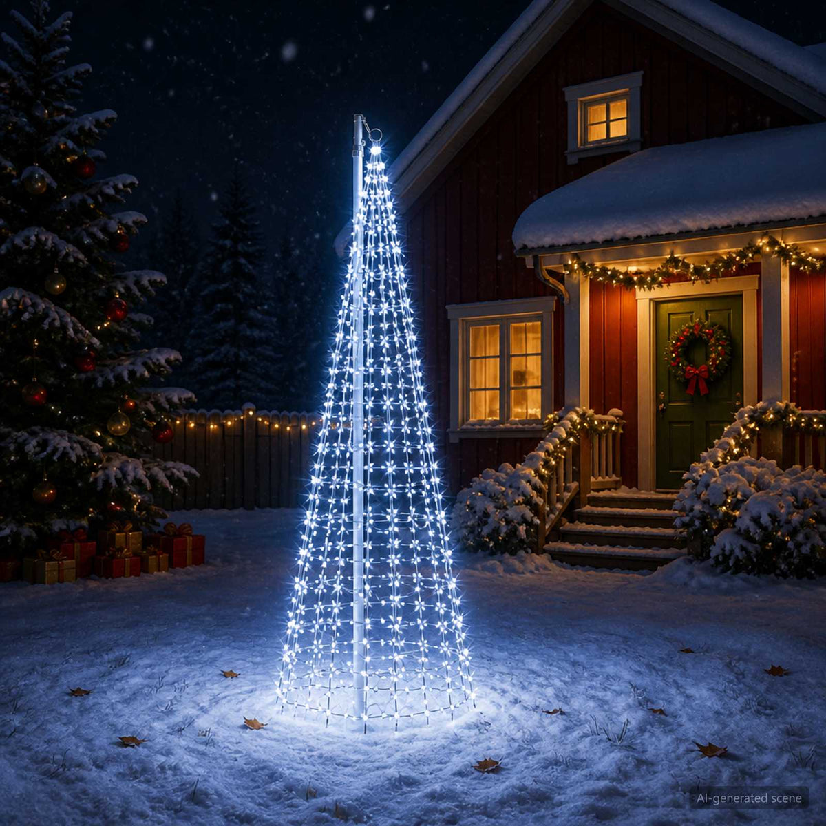Kerstboomverlichting met grondpen en vlaggenmast 300 cm is nu te koop bij PeponiXL, paradijselijk wonen!