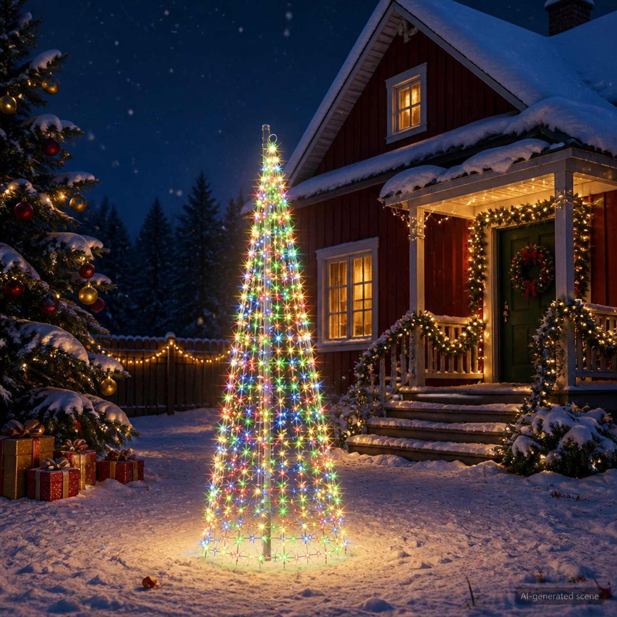 Kerstboomverlichting met grondpen en vlaggenmast 300 cm is nu te koop bij PeponiXL, paradijselijk wonen!