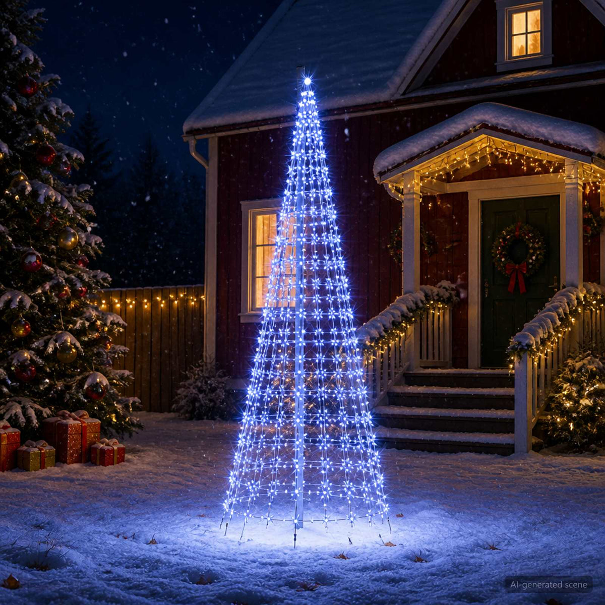 Kerstboomverlichting met grondpen en vlaggenmast 300 cm is nu te koop bij PeponiXL, paradijselijk wonen!