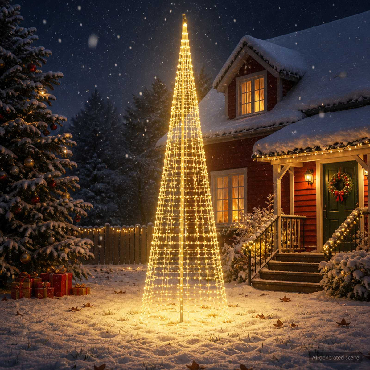 Kerstboomverlichting met grondpen en vlaggenmast 500 cm is nu te koop bij PeponiXL, paradijselijk wonen!