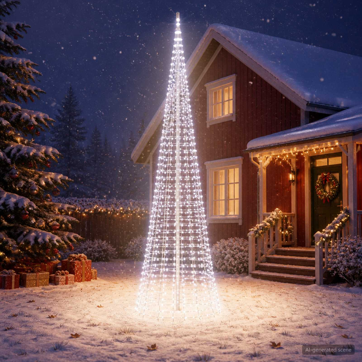 Kerstboomverlichting met grondpen en vlaggenmast 500 cm is nu te koop bij PeponiXL, paradijselijk wonen!