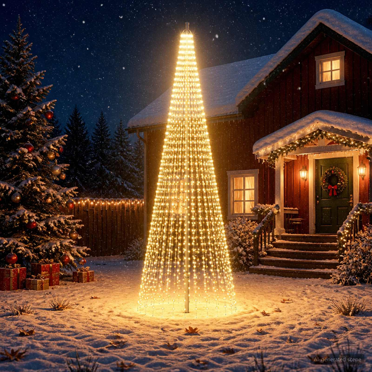 Kerstboomverlichting met grondpen en vlaggenmast 400 cm is nu te koop bij PeponiXL, paradijselijk wonen!