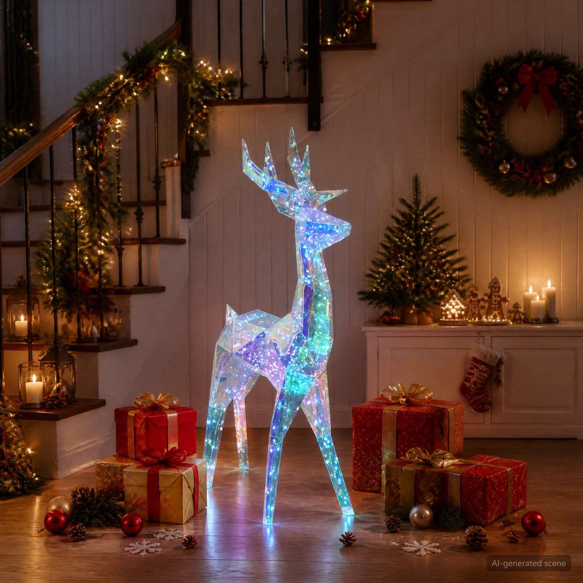 Prismatisch iriserend LED-rendier Meerkleurig 48 x 19 x 86 cm is nu te koop bij PeponiXL, paradijselijk wonen!