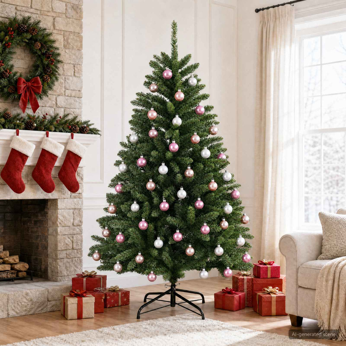 Kerstballen set 30 st Roze en wit 6 cm Polystyreen is nu te koop bij PeponiXL, paradijselijk wonen!