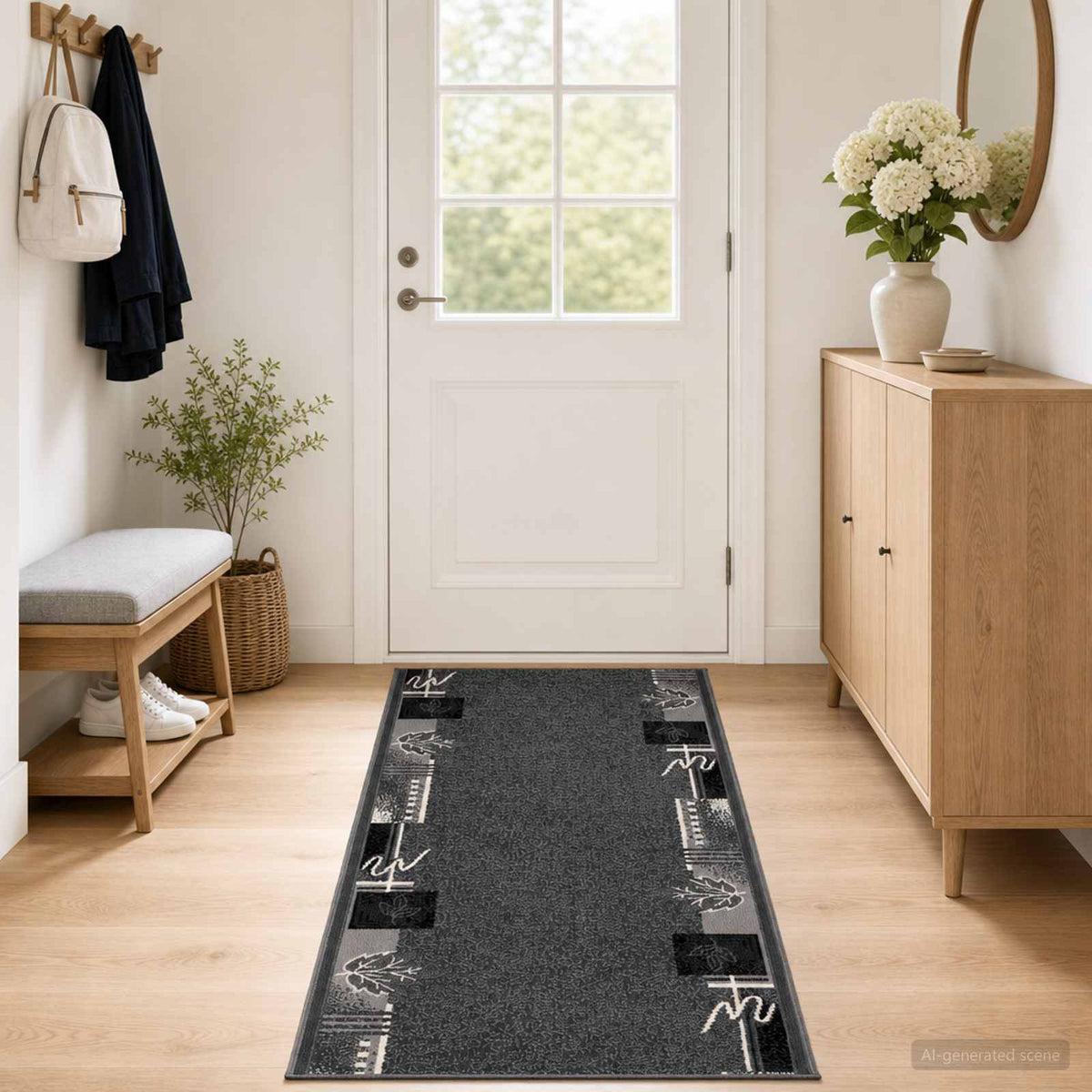 Tapijtloper FLORNES Geweven Grijs 100 x 150 cm PP 7 mm is nu te koop bij PeponiXL, paradijselijk wonen!