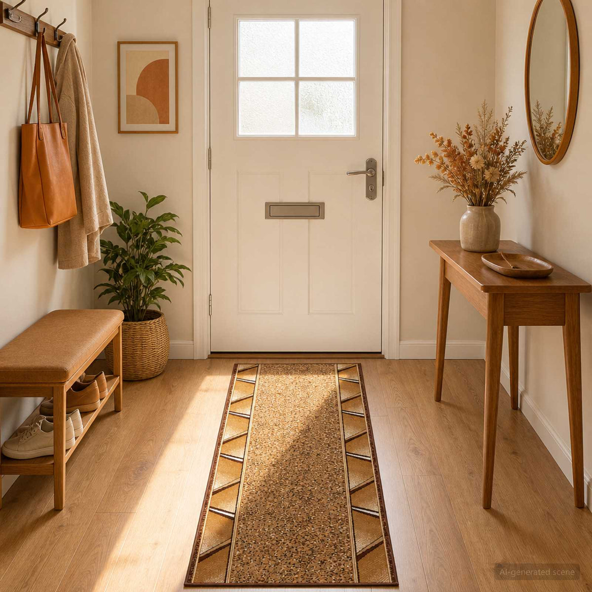 Tapijtloper FLORNES Geweven Ochre 100 x 350 cm PP 7 mm is nu te koop bij PeponiXL, paradijselijk wonen!