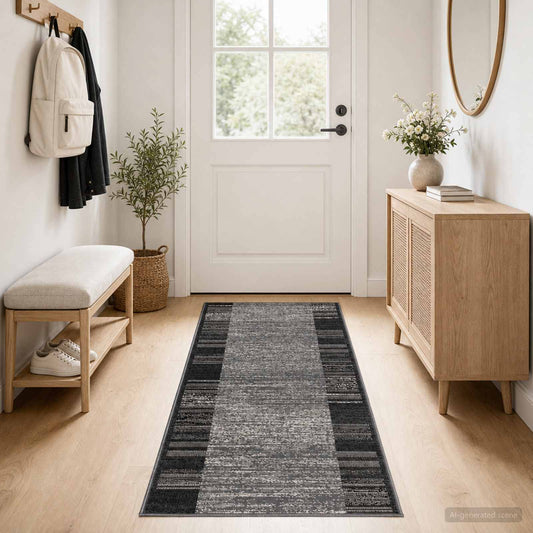 Tapijtloper FLORNES Geweven Grijs 100 x 450 cm PP 7 mm is nu te koop bij PeponiXL, paradijselijk wonen!