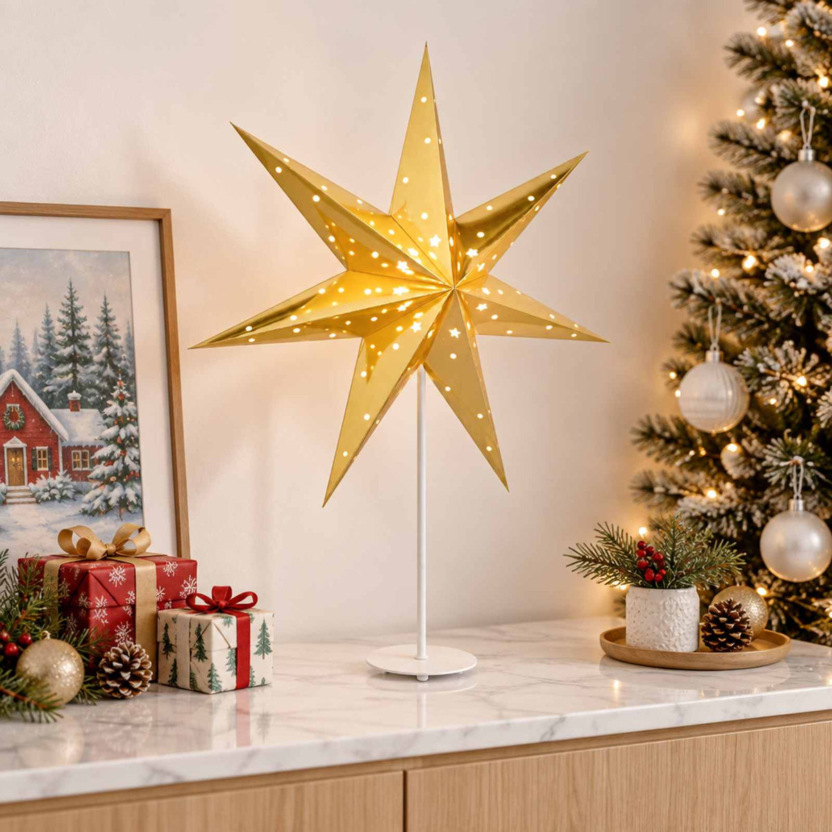 vidaXL Kerstverlichting RAAHE Warmwit 35 x 15 x 55 cm