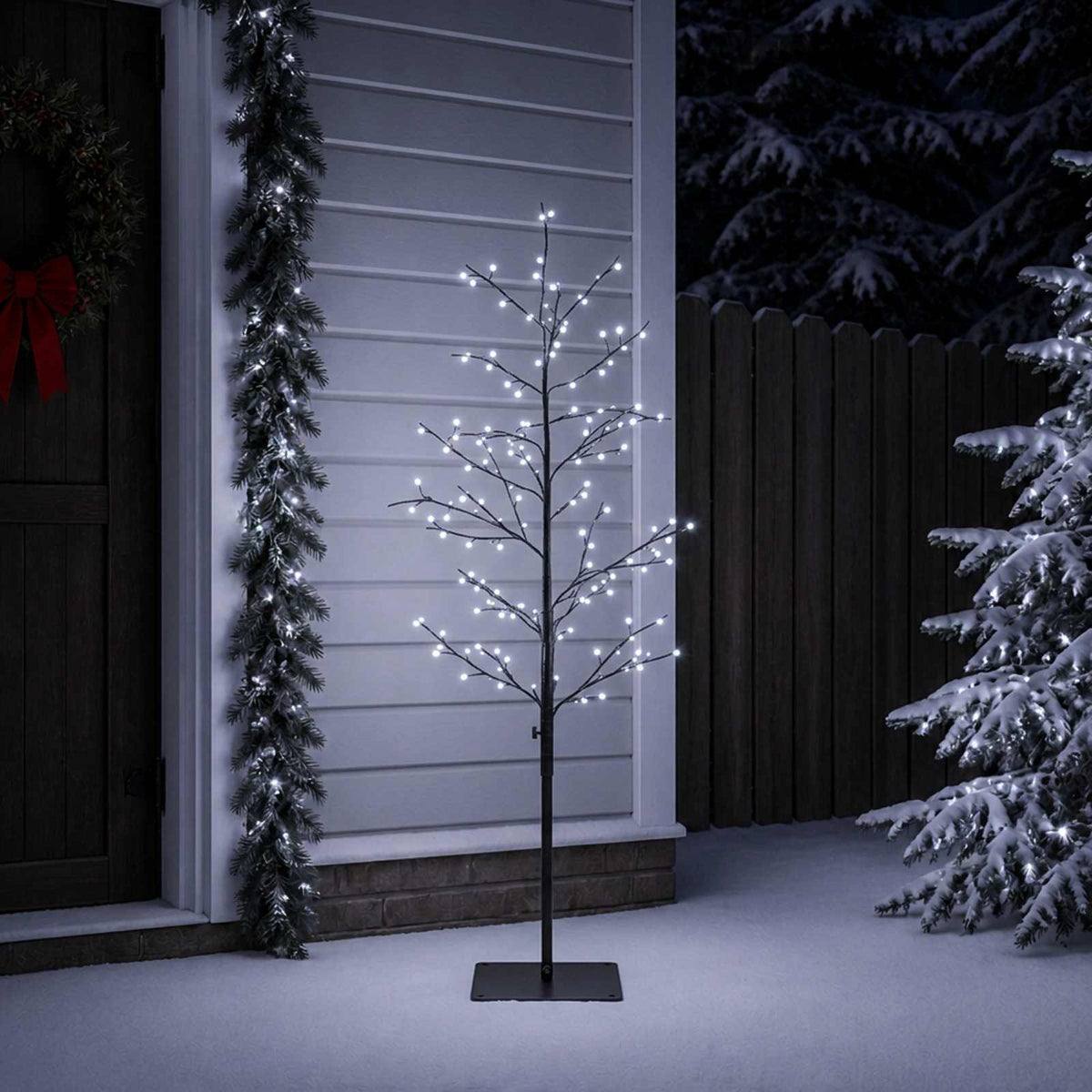 Micro berken kerstboom Zwart 120 cm Staal 279 LED's is nu te koop bij PeponiXL, paradijselijk wonen!