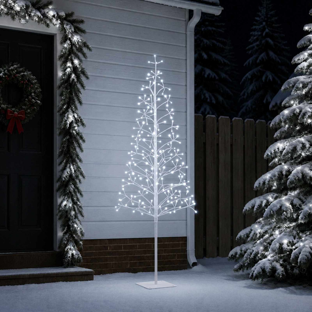 LED-kerstboom met lichtsnoer Wit 180 cm Staal 196 LED's is nu te koop bij PeponiXL, paradijselijk wonen!