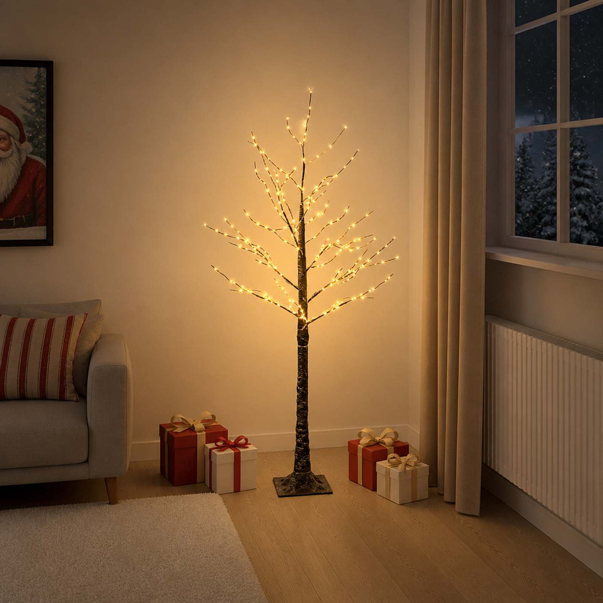 Besneeuwde led-kerstboom Bruin 22 x 22 x 150 cm Kunststof is nu te koop bij PeponiXL, paradijselijk wonen!