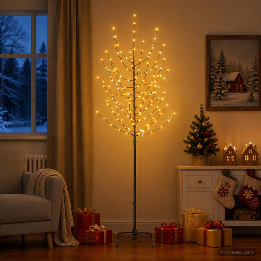 LED Kerstboom Zwart 47 x 210 cm Staal 180 LED's is nu te koop bij PeponiXL, paradijselijk wonen!