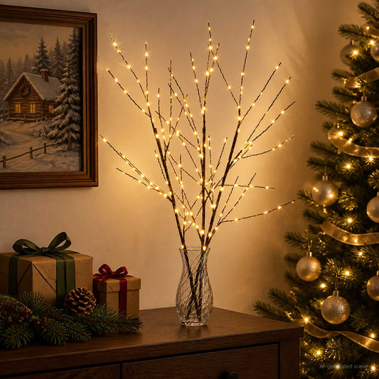 Kersttak met ledverlichting 3 st Bruin 62 cm Staal 165 LED's is nu te koop bij PeponiXL, paradijselijk wonen!