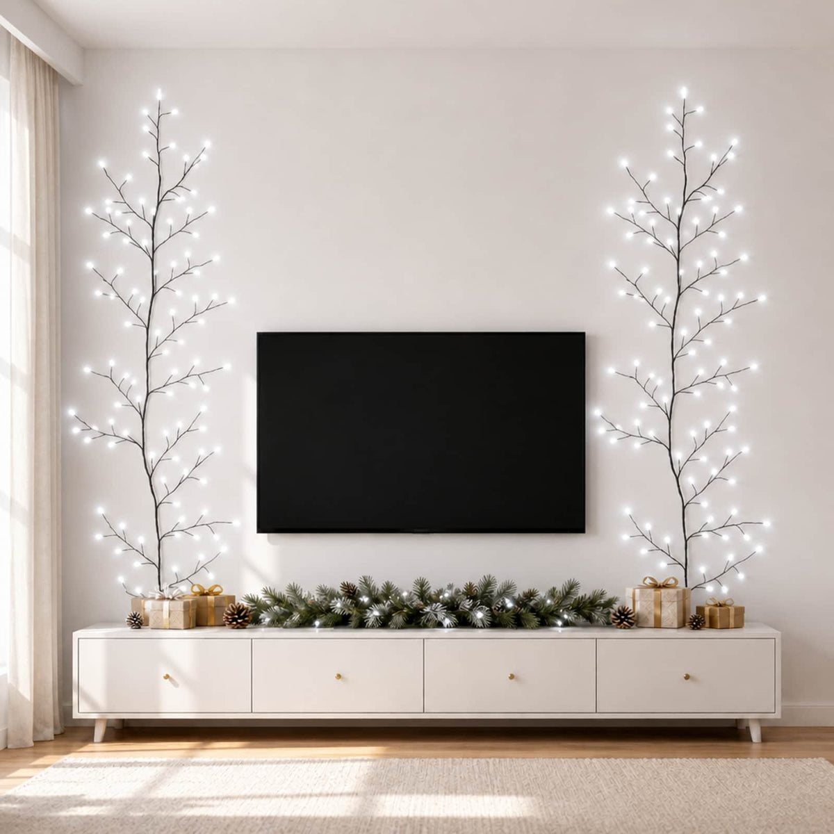LED-wilgenrank kerstdecoratie 2 st Zwart 180 cm Staal 192 LED's is nu te koop bij PeponiXL, paradijselijk wonen!