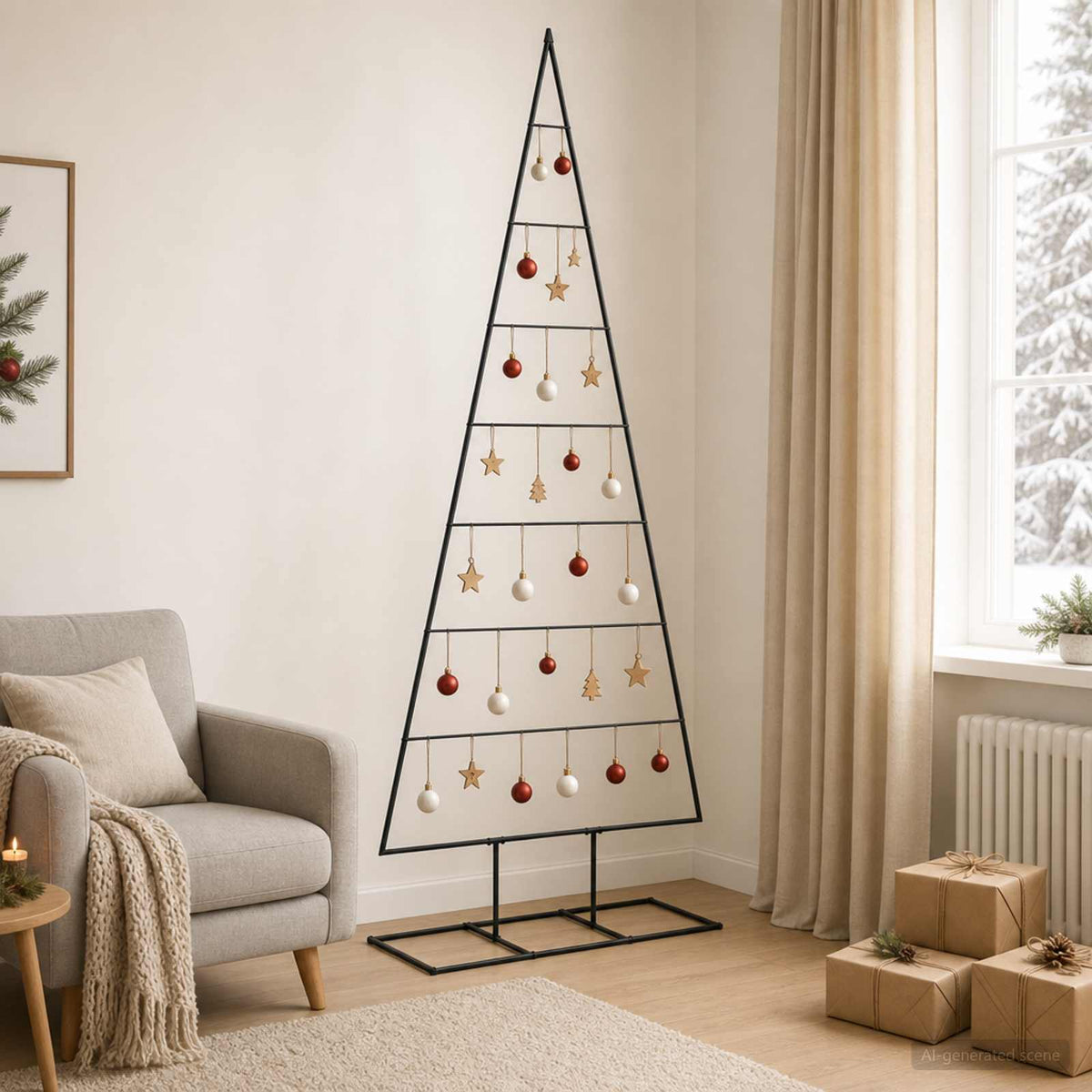Metalen kerstboom KUOPIO 210 cm Metaal Zwart is nu te koop bij PeponiXL, paradijselijk wonen!