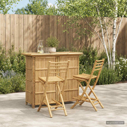 Buitenbar tafel en krukken 3 st Naturel Bamboe is nu te koop bij PeponiXL, paradijselijk wonen!