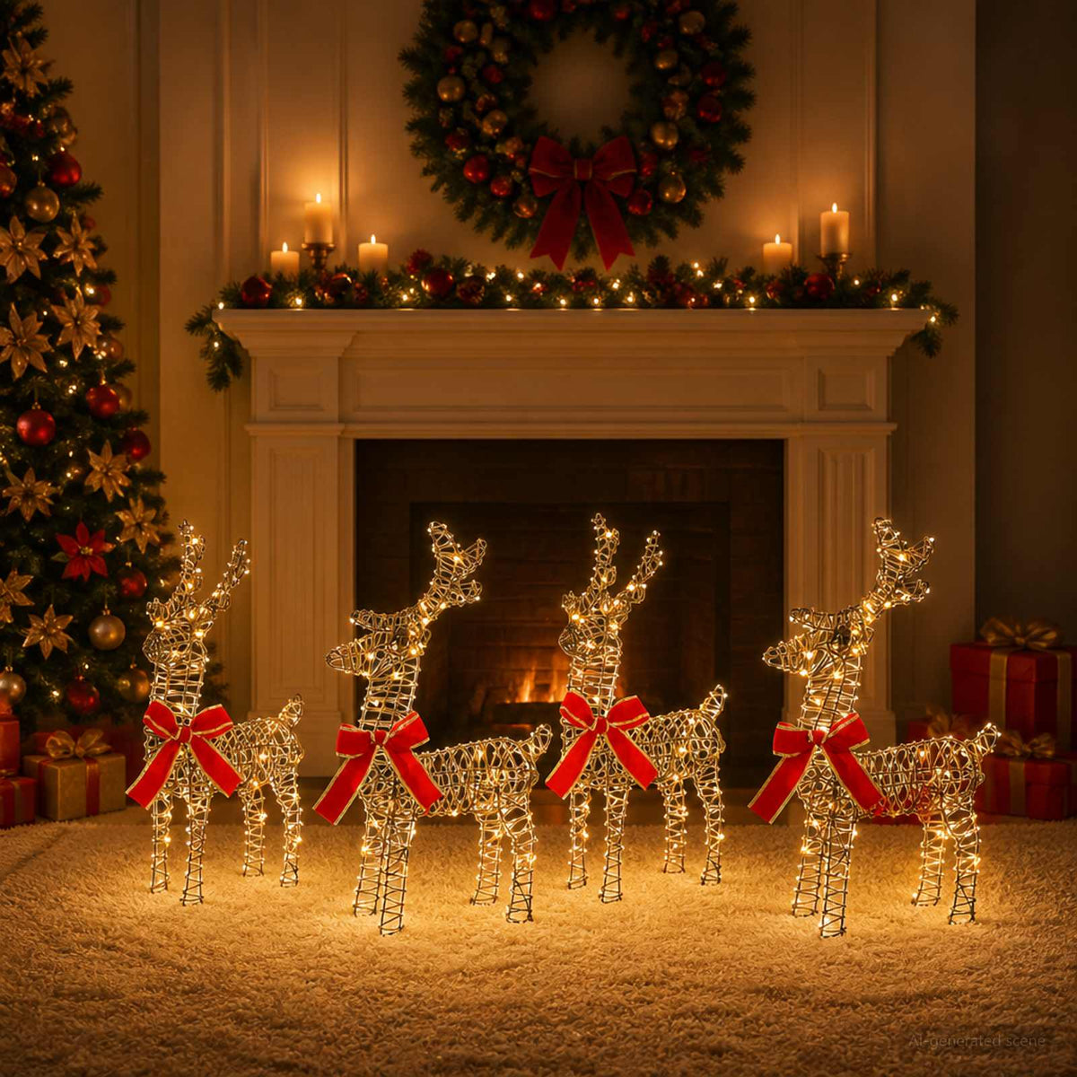 Kerst Rendier 4 st 160 LED's Warmwit is nu te koop bij PeponiXL, paradijselijk wonen!