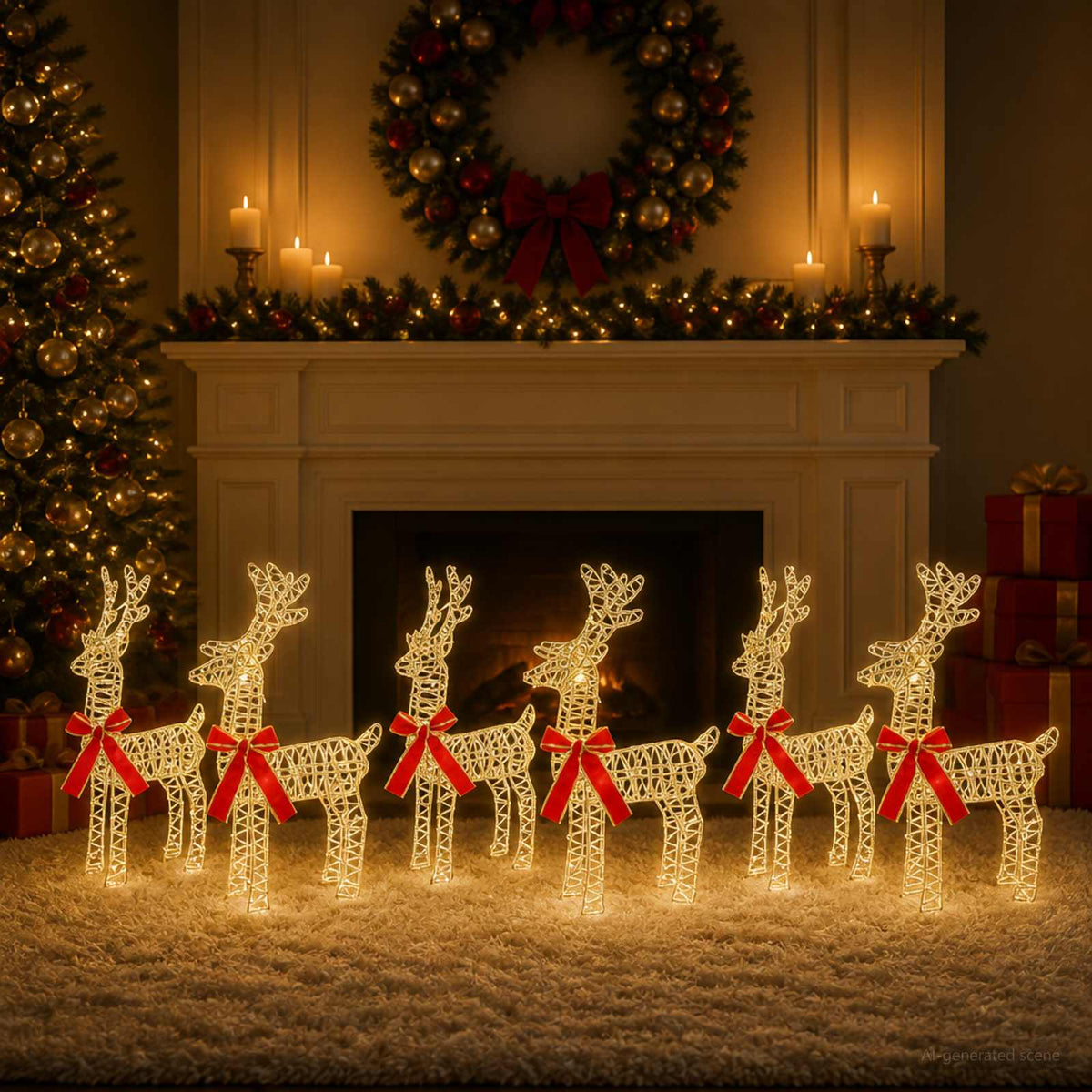 Kerst Rendier 6 st 240 LED's Warmwit is nu te koop bij PeponiXL, paradijselijk wonen!