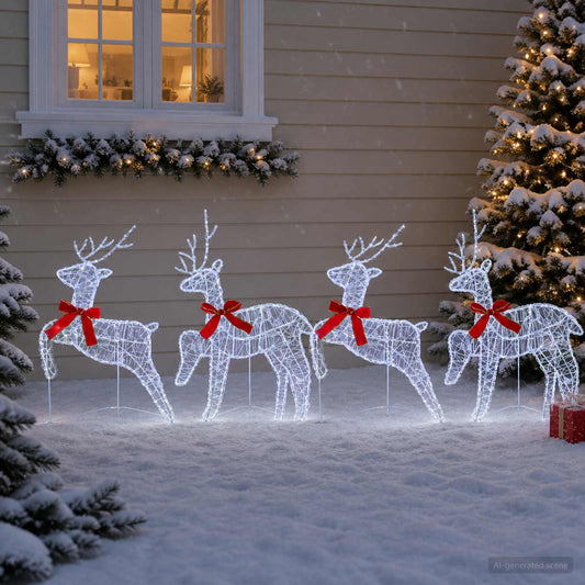 Kerst Rendier 4 st 80 LED's Koel wit 43 x 19 x 65 cm is nu te koop bij PeponiXL, paradijselijk wonen!