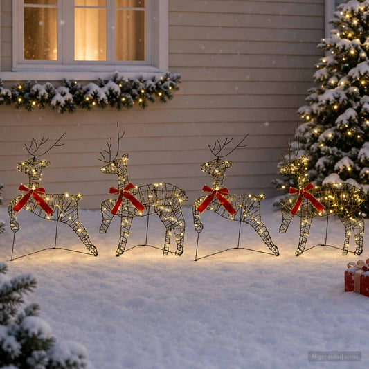 Kerst Rendier 4 st 80 LED's Warmwit 43 x 19 x 65 cm is nu te koop bij PeponiXL, paradijselijk wonen!