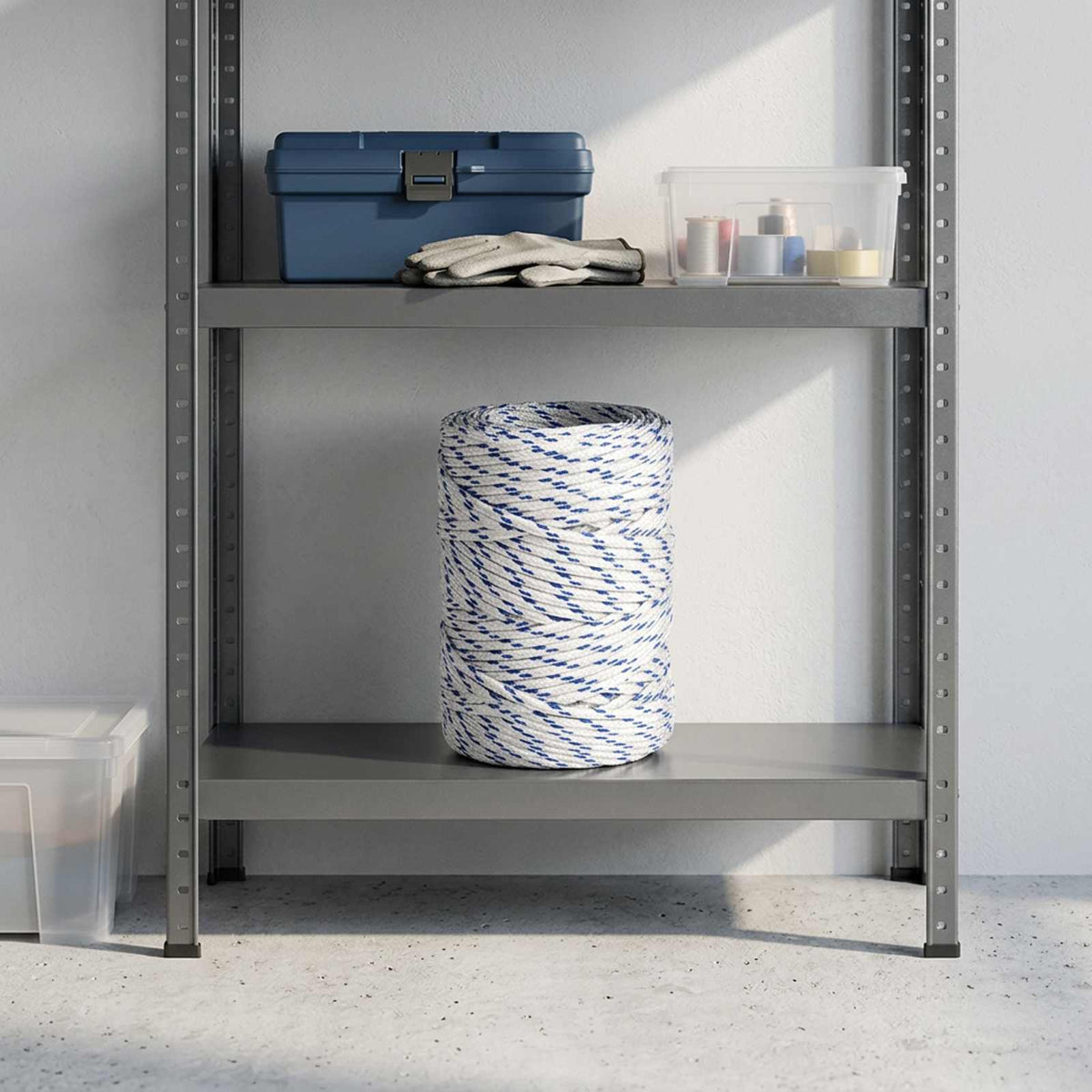 vidaXL Multifunctioneel gebruikstouw 2 mm 50 m Wit en Blauw PP