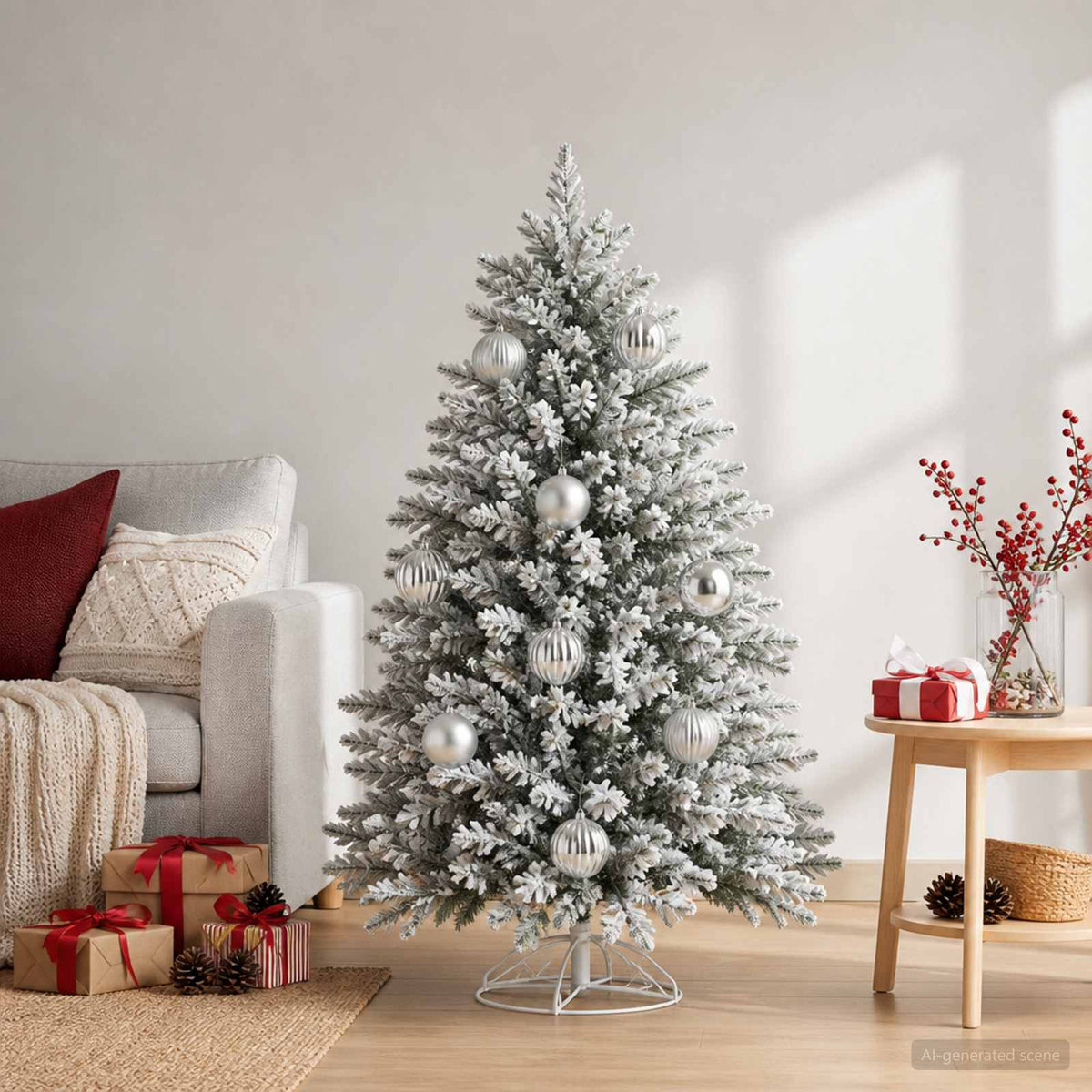 Kerstballenset XXL 4 st zilver Ø 20 cm Kunststof is nu te koop bij PeponiXL, paradijselijk wonen!