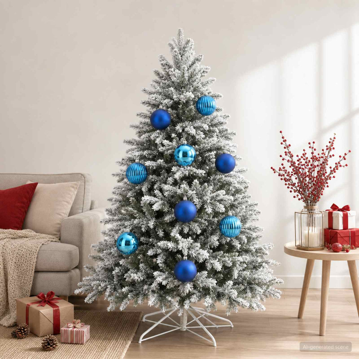 Kerstballenset XXL 4 st Blauw Ø 20 cm Kunststof is nu te koop bij PeponiXL, paradijselijk wonen!