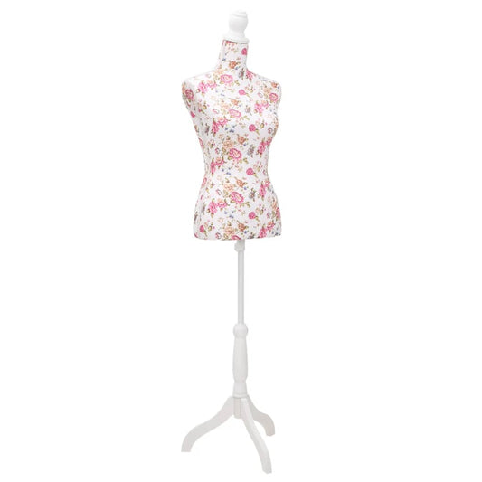 Etalagepop torso vrouw katoen wit met rozenprint is nu te koop bij PeponiXL, paradijselijk wonen!