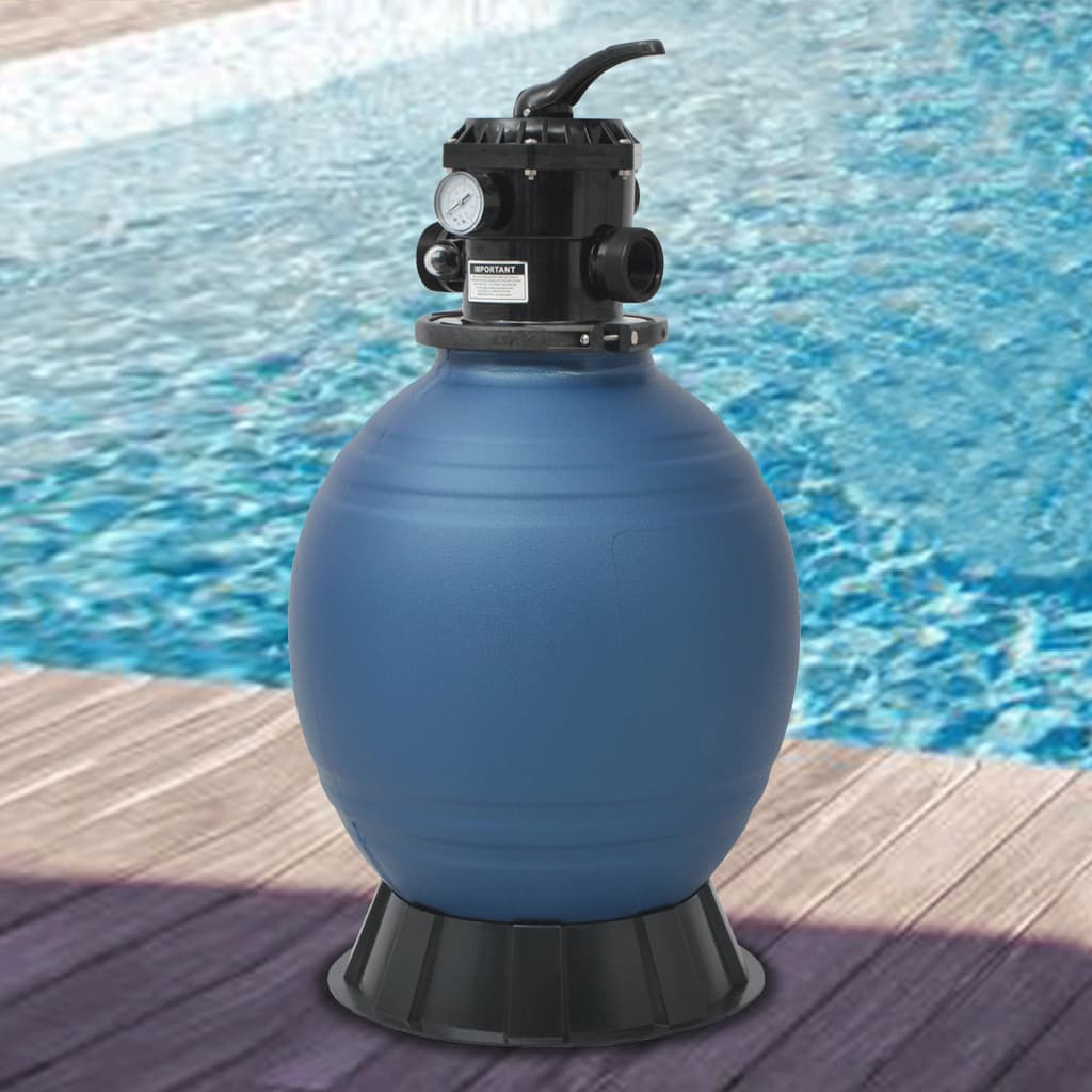 Zwembadzandfilter met 6-positie ventiel 460 mm blauw is nu te koop bij PeponiXL, paradijselijk wonen!