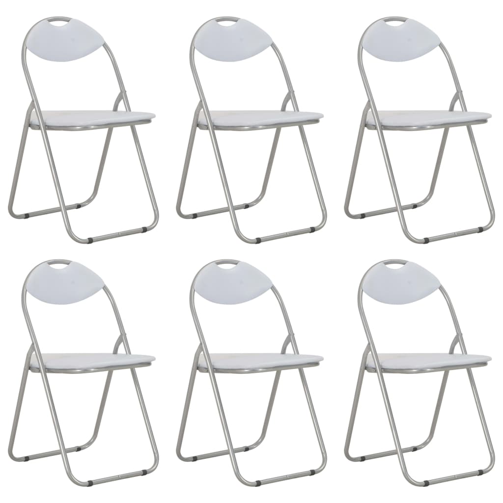 Eetkamerstoelen inklapbaar 6 st kunstleer wit is nu te koop bij PeponiXL, paradijselijk wonen!