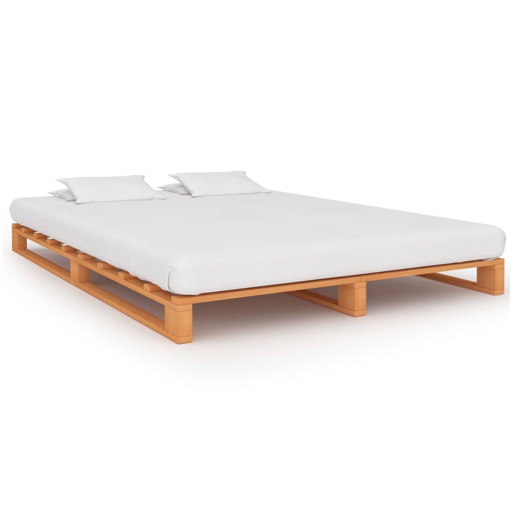 Bedframe pallet massief grenenhout bruin 180x200 cm is nu te koop bij PeponiXL, paradijselijk wonen!