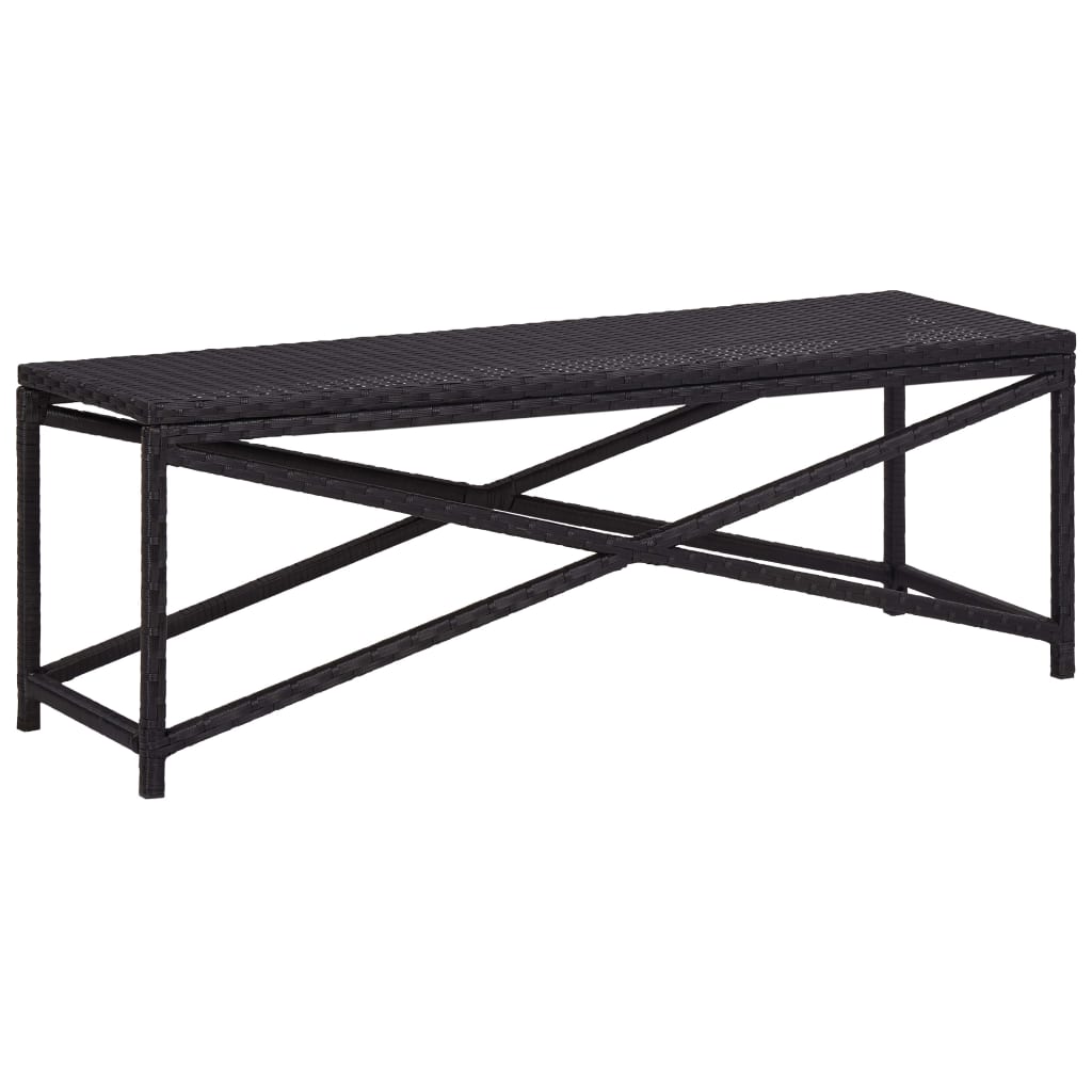 Tuinbank 120 cm poly rattan zwart is nu te koop bij PeponiXL, paradijselijk wonen!