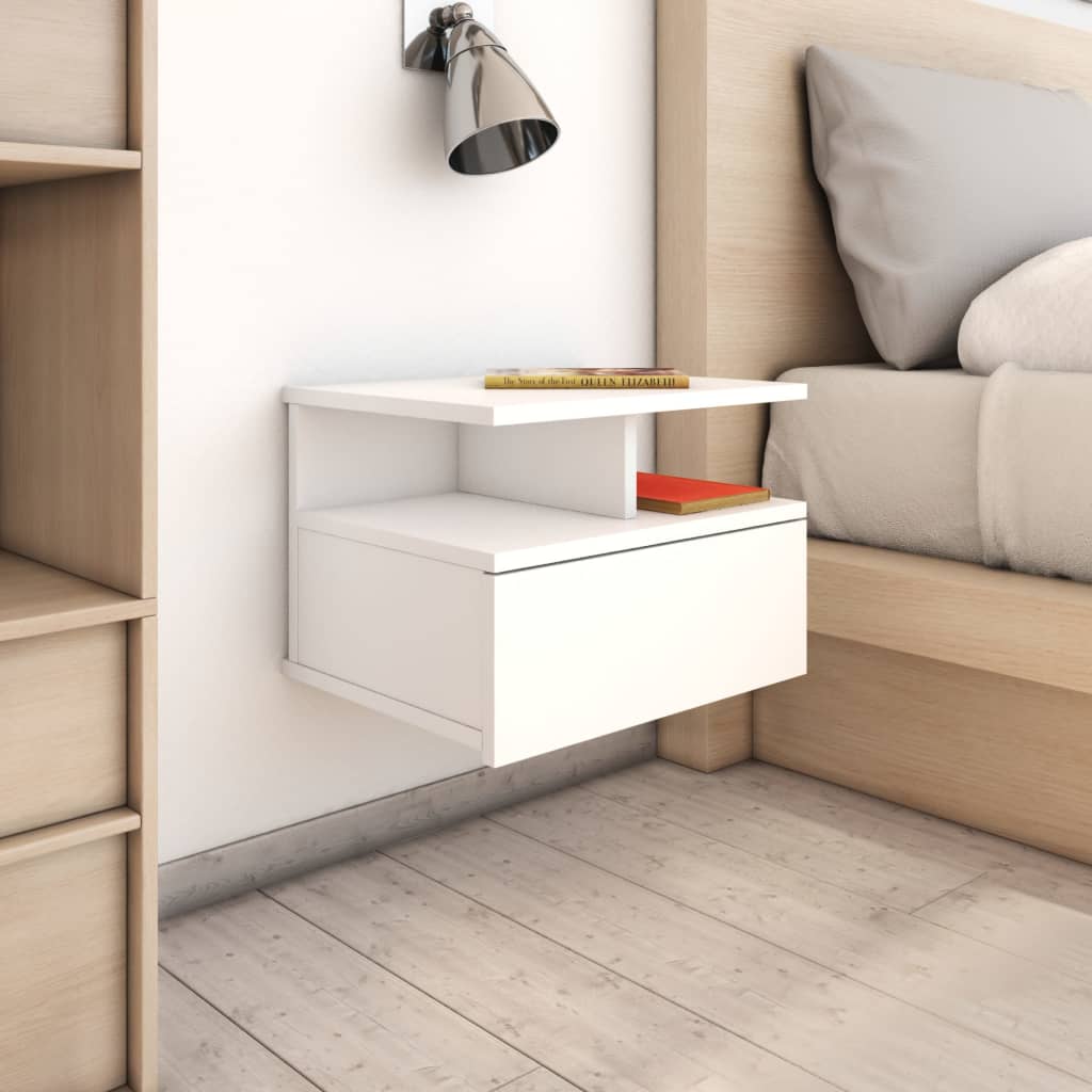 Nachtkastjes 2 st 40x31x27 cm bewerkt hout wit is nu te koop bij PeponiXL, paradijselijk wonen!
