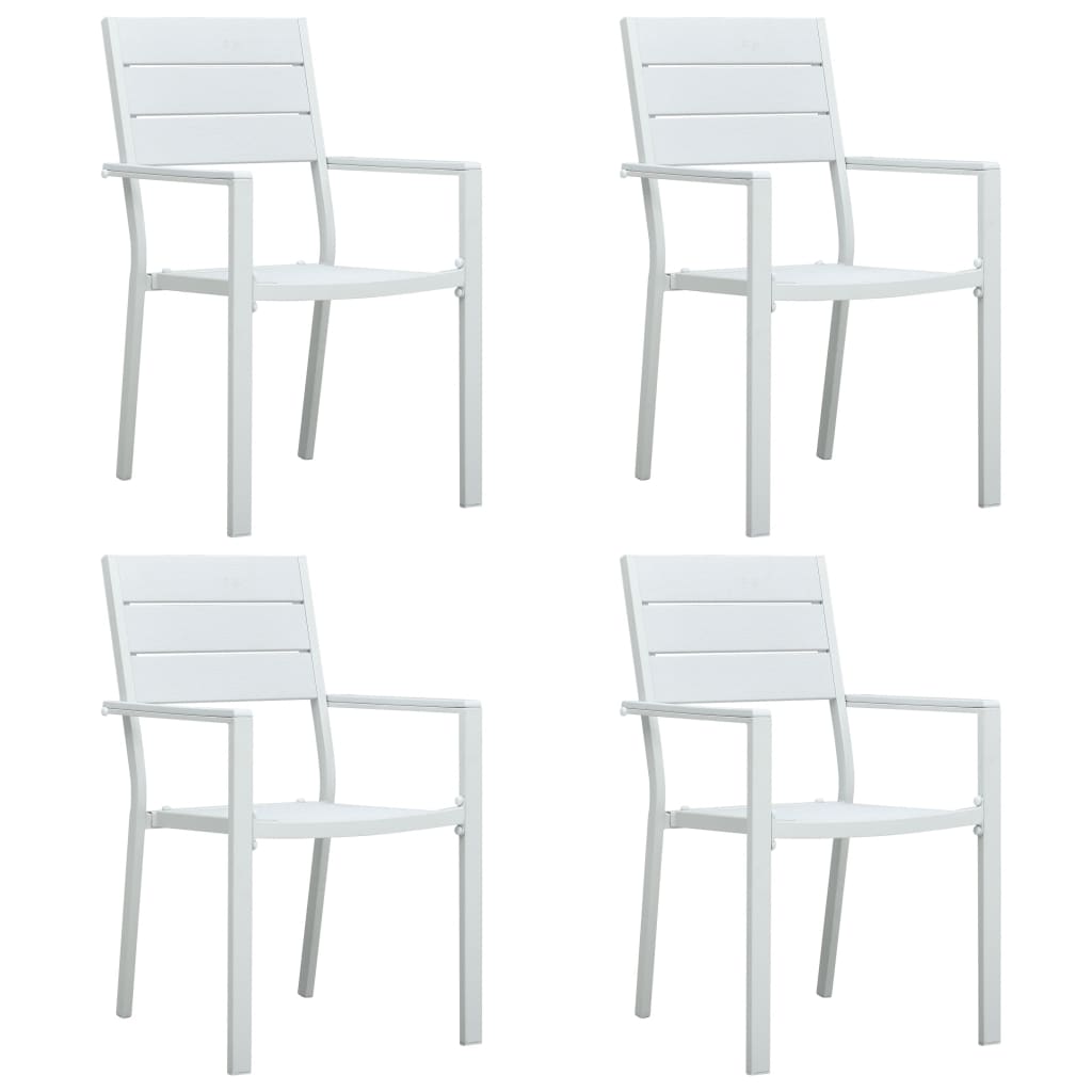 Tuinstoelen 4 st hout-look HDPE wit is nu te koop bij PeponiXL, paradijselijk wonen!