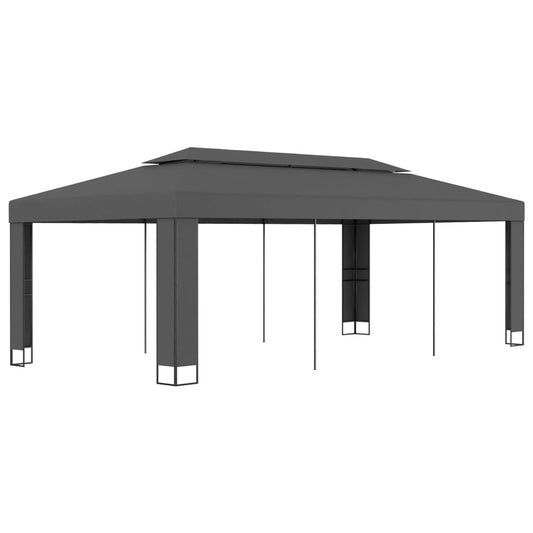 Prieel met dubbel dak 3x6 m antraciet is nu te koop bij PeponiXL, paradijselijk wonen!