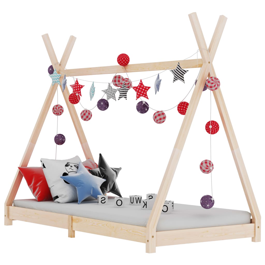 Kinderbedframe massief grenenhout 70x140 cm is nu te koop bij PeponiXL, paradijselijk wonen!