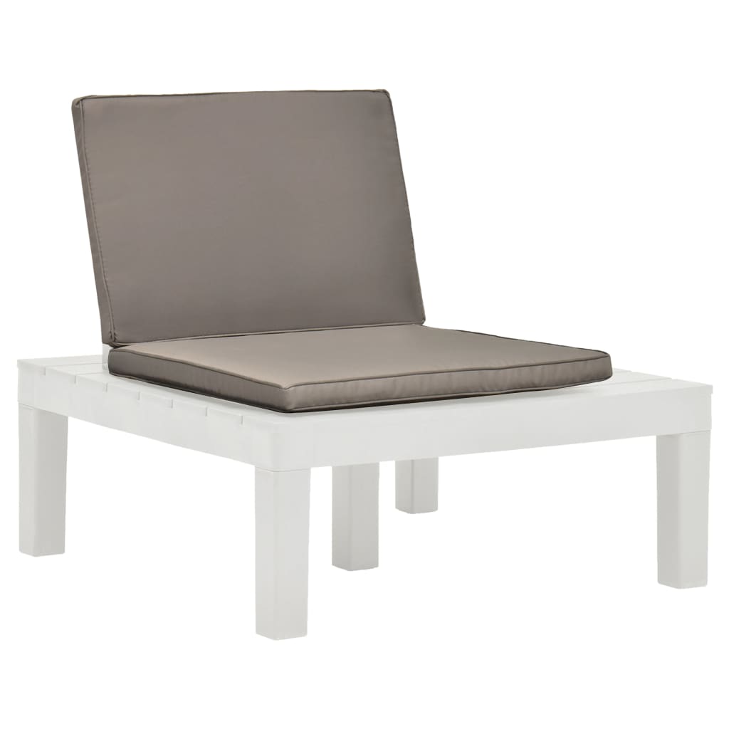 Loungestoel met kussen kunststof wit is nu te koop bij PeponiXL, paradijselijk wonen!