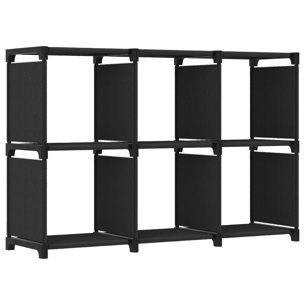 Kast met 6 vakken 103x30x72,5 cm stof zwart is nu te koop bij PeponiXL, paradijselijk wonen!