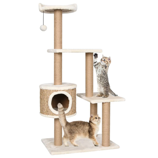 Kattenmeubel met krabpalen 123 cm zeegras is nu te koop bij PeponiXL, paradijselijk wonen!