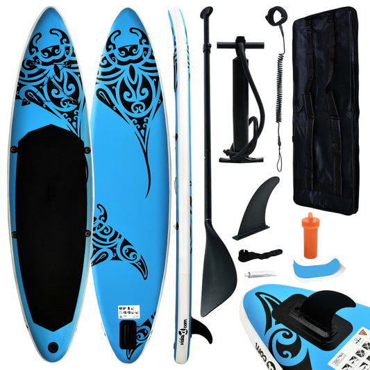 Stand Up Paddleboardset opblaasbaar 305x76x15 cm blauw is nu te koop bij PeponiXL, paradijselijk wonen!