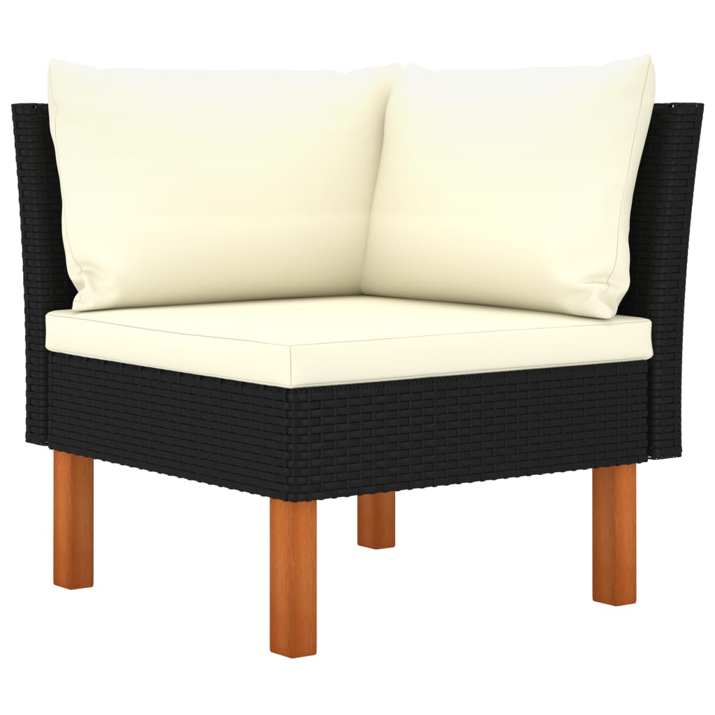 Hoekbank poly rattan en massief eucalyptushout is nu te koop bij PeponiXL, paradijselijk wonen!