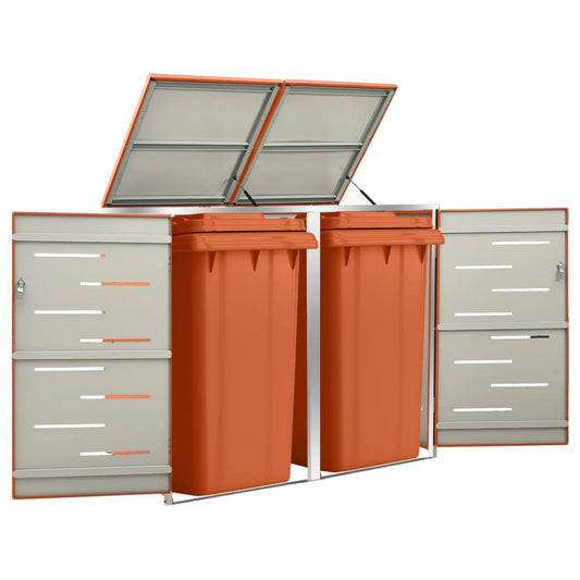 Containerberging dubbel 138x77,5x112,5 cm roestvrij staal is nu te koop bij PeponiXL, paradijselijk wonen!
