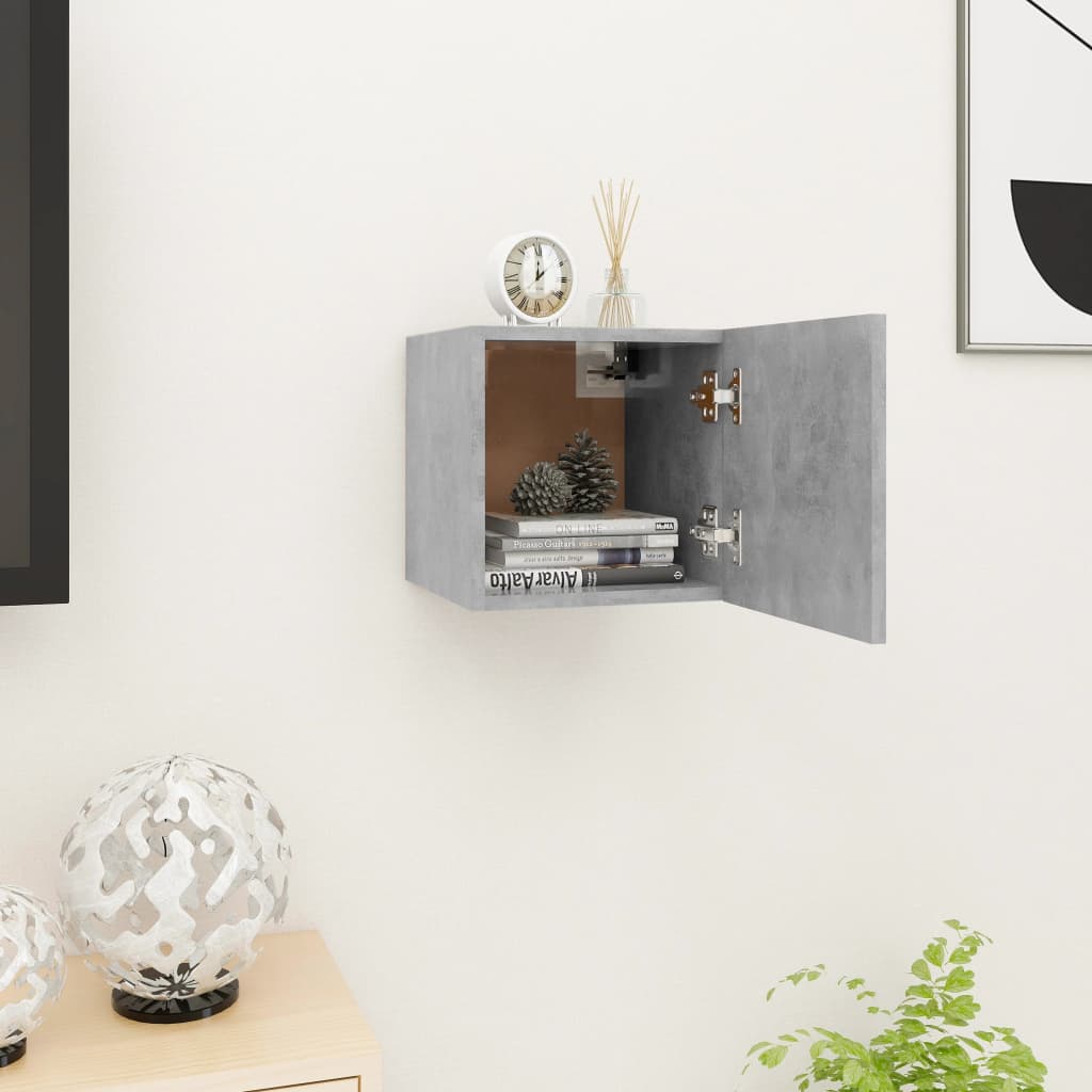 Tv-wandmeubel 30,5x30x30 cm betongrijs is nu te koop bij PeponiXL, paradijselijk wonen!