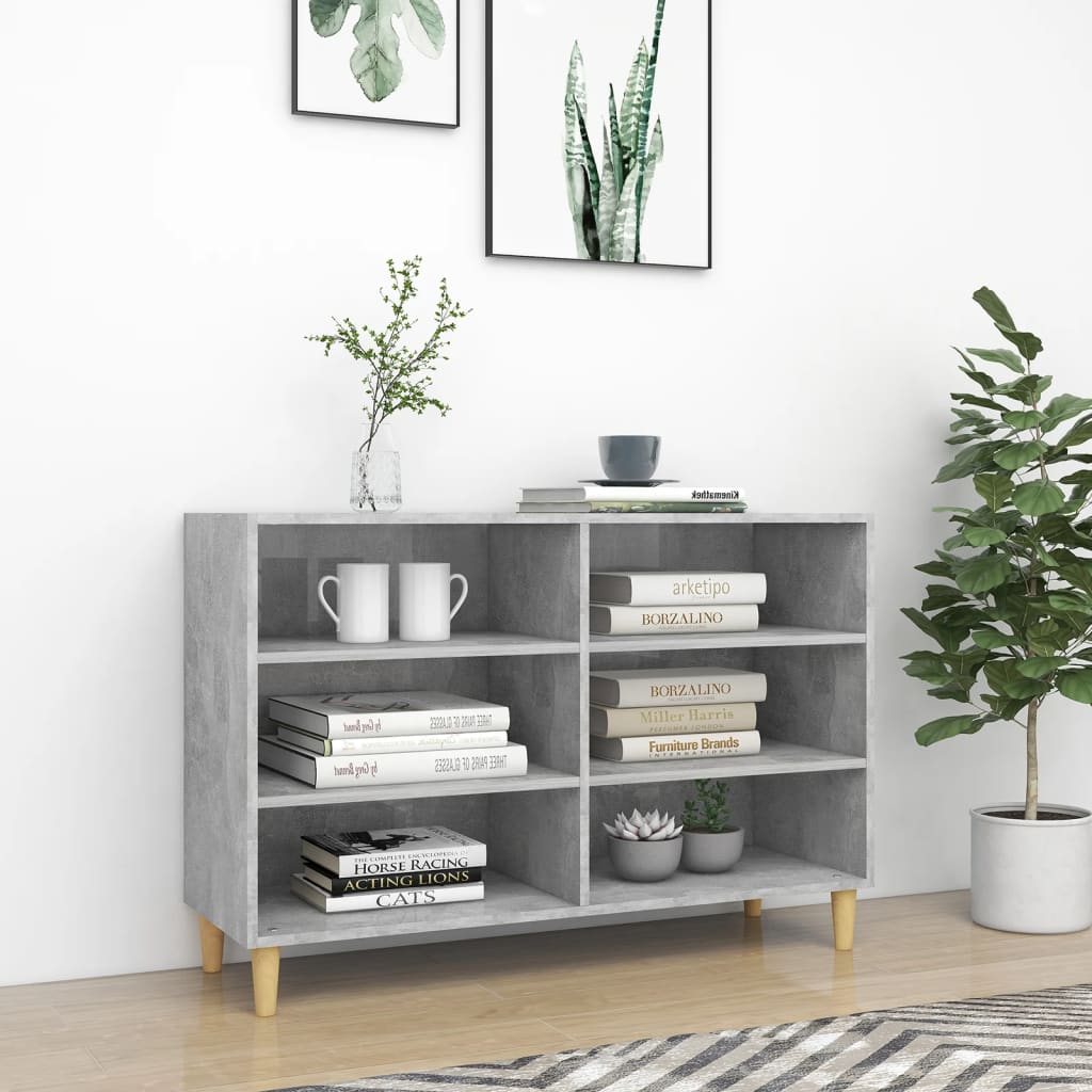 Dressoir 103,5x35x70 cm bewerkt hout betongrijs is nu te koop bij PeponiXL, paradijselijk wonen!
