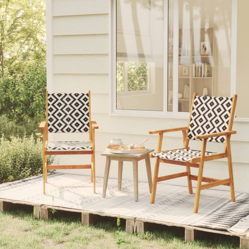 Tuinstoelen 2 st massief acaciahout is nu te koop bij PeponiXL, paradijselijk wonen!
