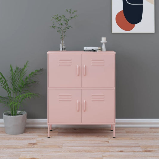 Opbergkast 80x35x101,5 cm staal roze is nu te koop bij PeponiXL, paradijselijk wonen!