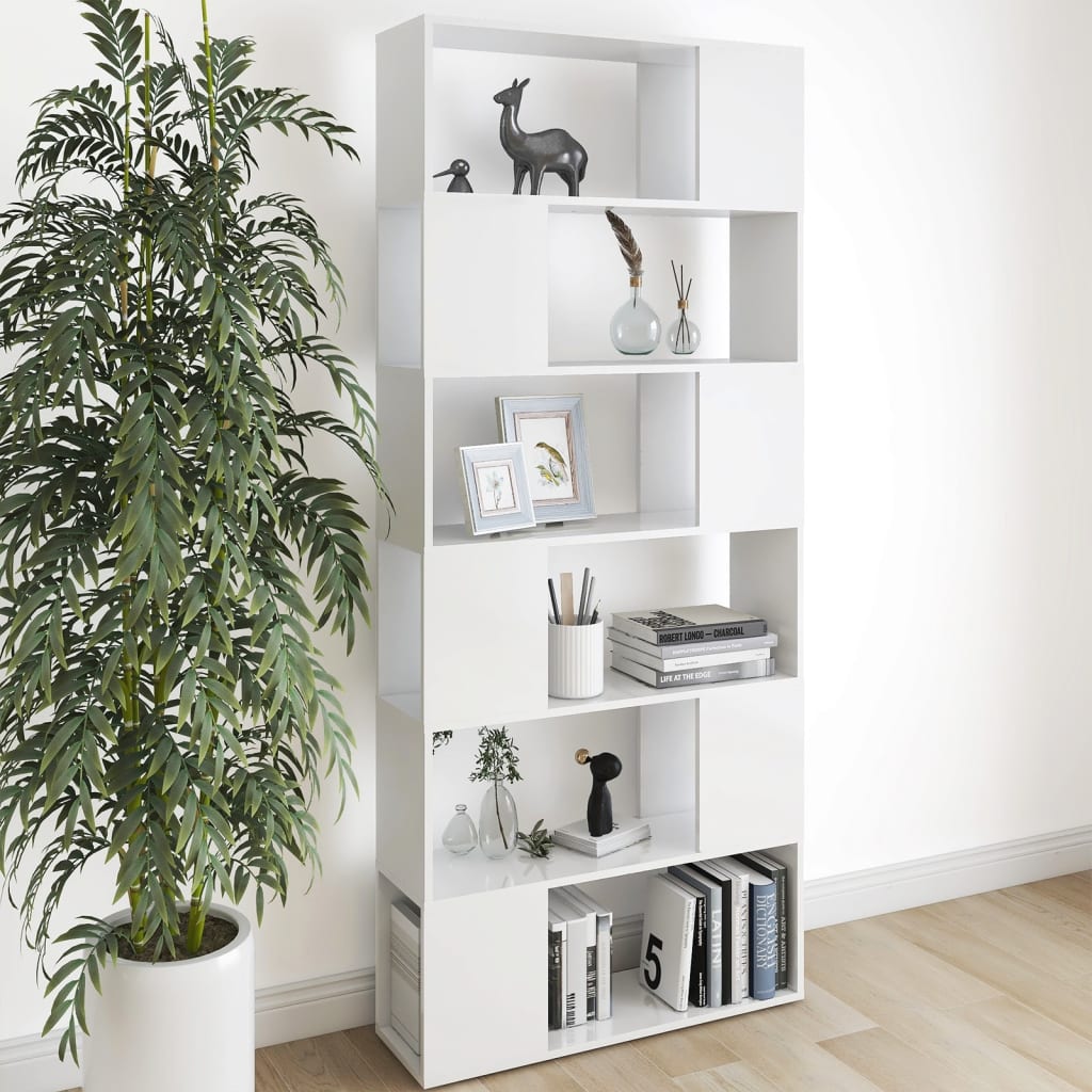 Boekenkast/kamerscherm 80x24x186 cm bewerkt hout wit is nu te koop bij PeponiXL, paradijselijk wonen!