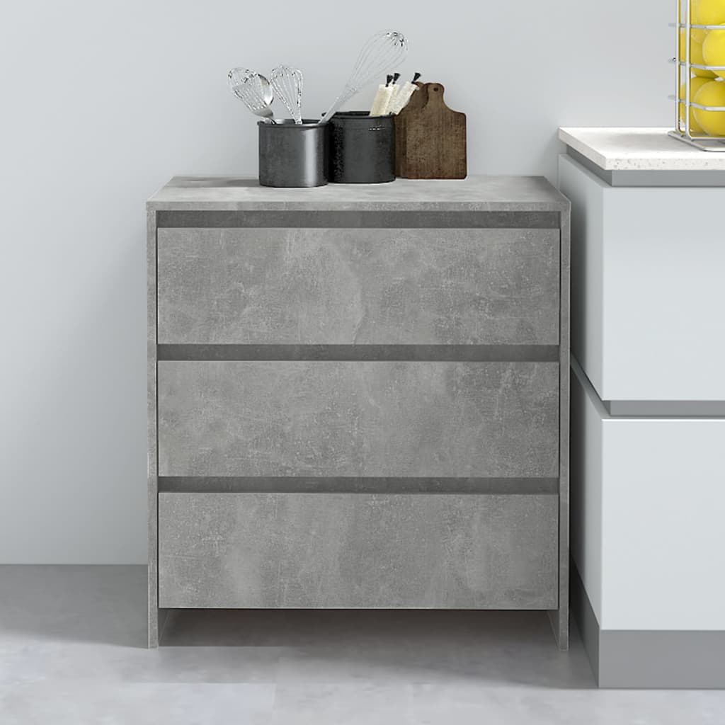 Dressoir 70x41x75 cm bewerkt hout betongrijs is nu te koop bij PeponiXL, paradijselijk wonen!